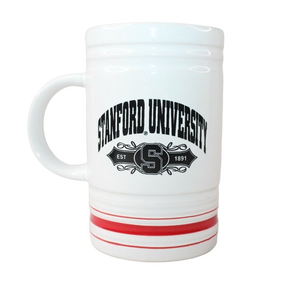 Vintage Stanford University Stein Mug Cup Coffee Tankard Red Stripes - Picture 1 of 7